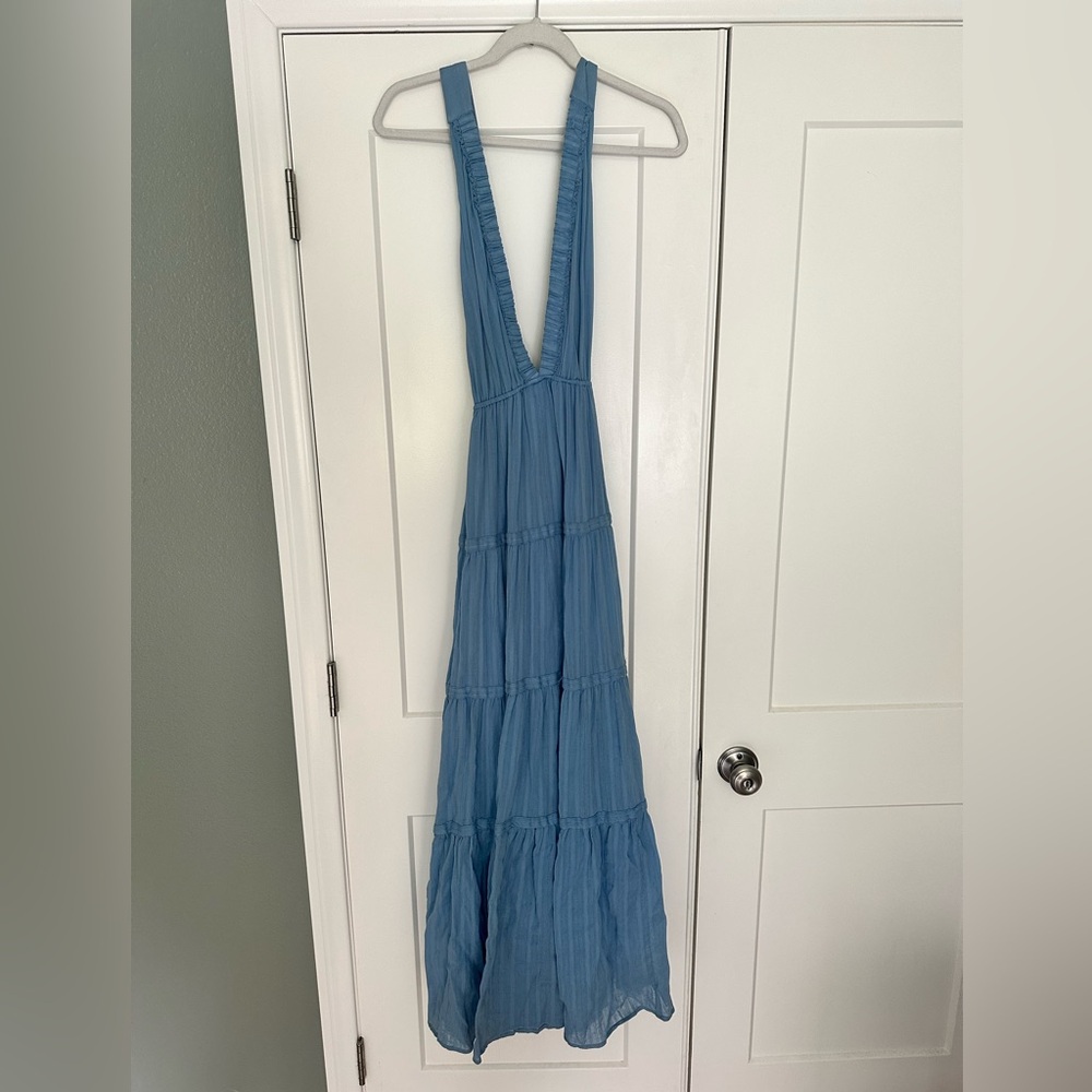Free People Blue Sleeveless Maxi Dress